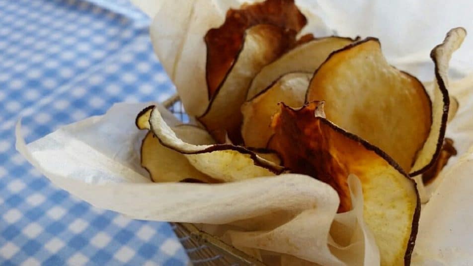 Chips de batata saludables