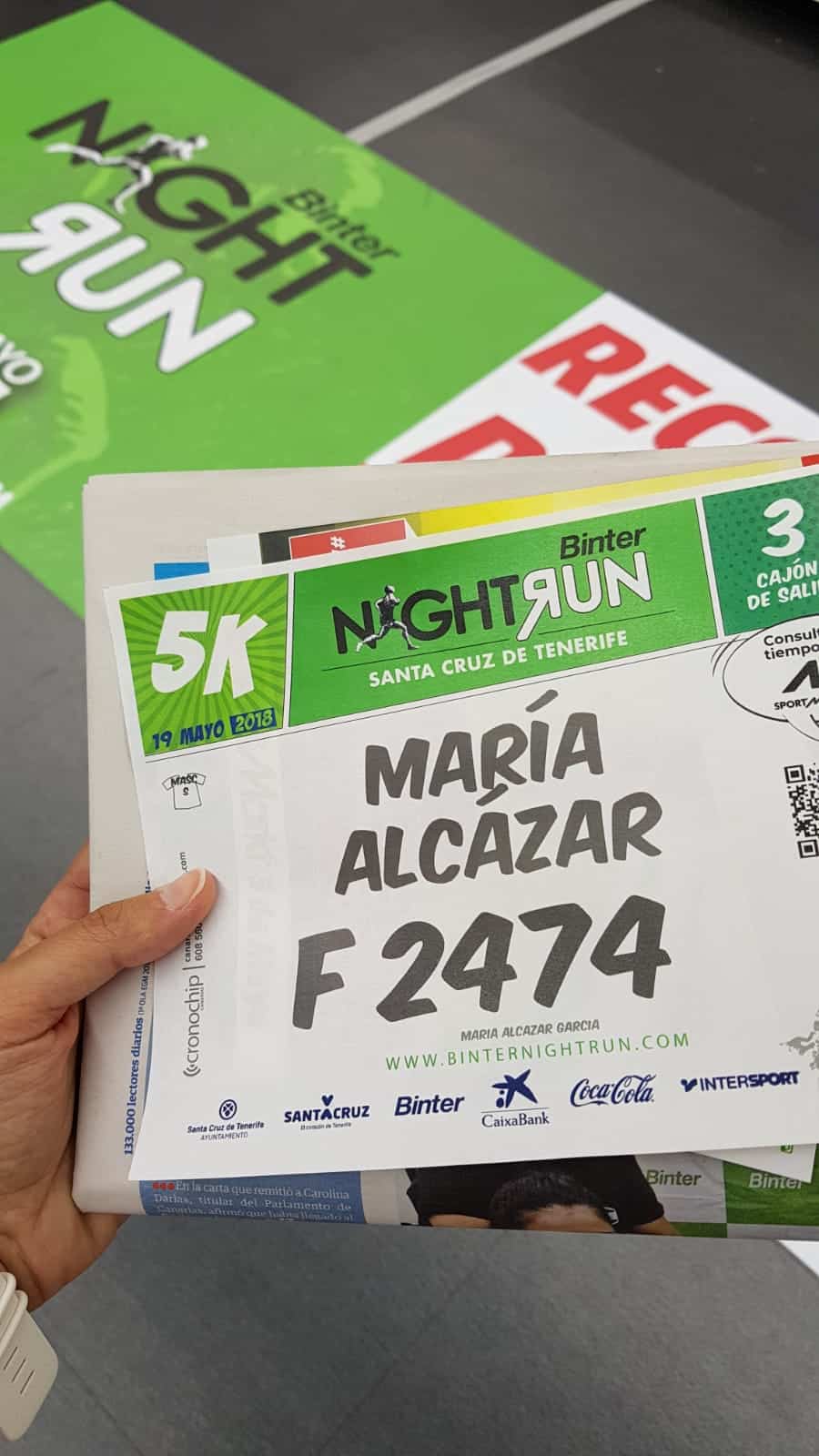 Inscripción en la Binter NightRun: recogida del dorsal el día antes de la prueba