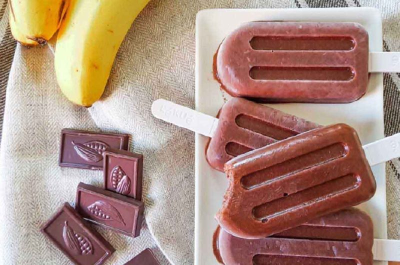 Helado de chocolate y plátano