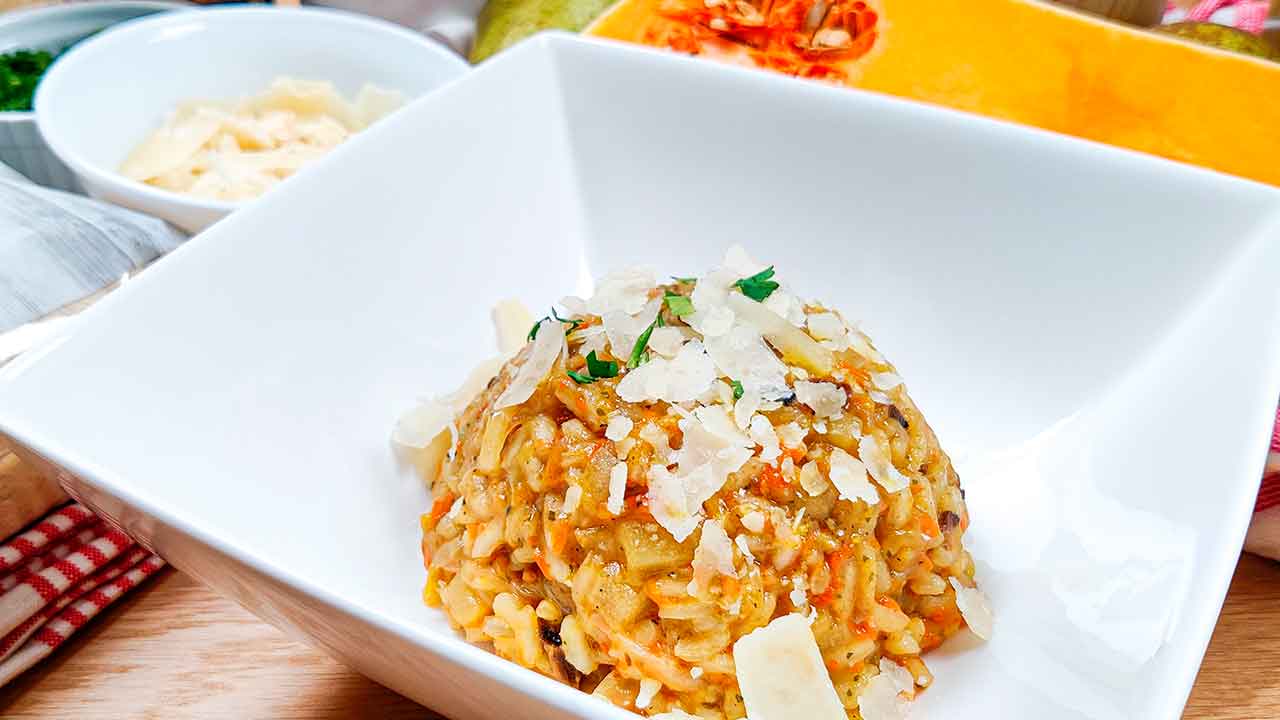 Risotto de calabaza y pera