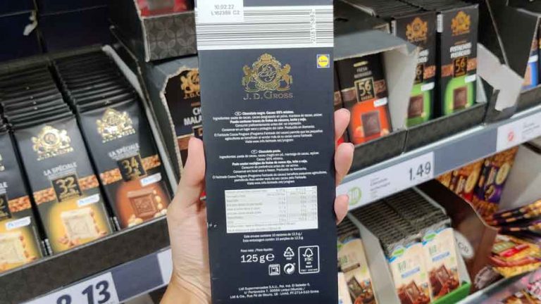 Tableta de chocolate 95% JD Gross etiqueta