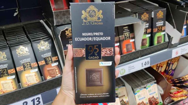 Tableta de chocolate 95% JD Gross cara delantera