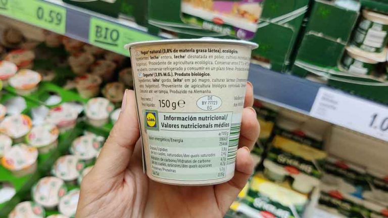Yogur natural Milbona etiqueta