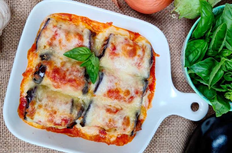 Canelones de berenjena rellenos de carne para tu dieta keto