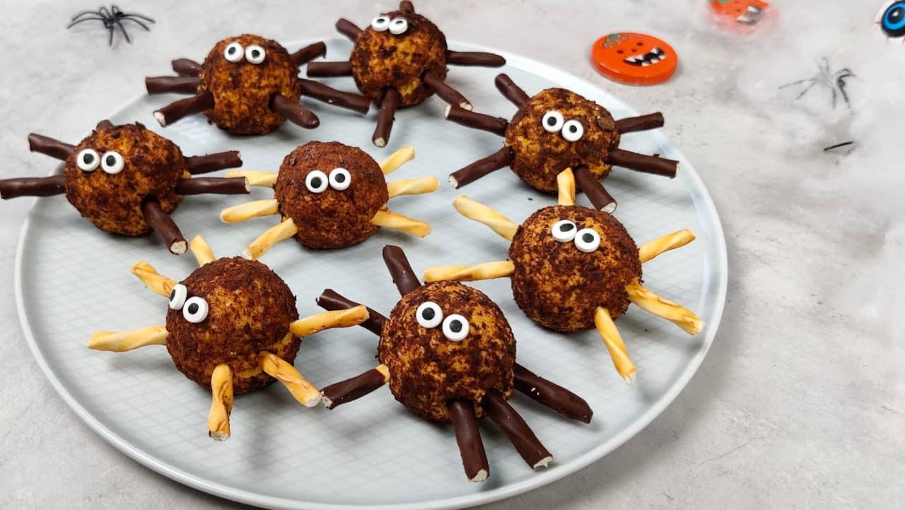 Arañas de trufa para Halloween
