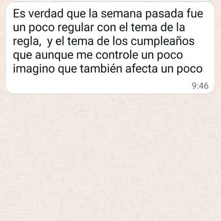 Mensaje de una clienta con una excusa: un cumpleaños