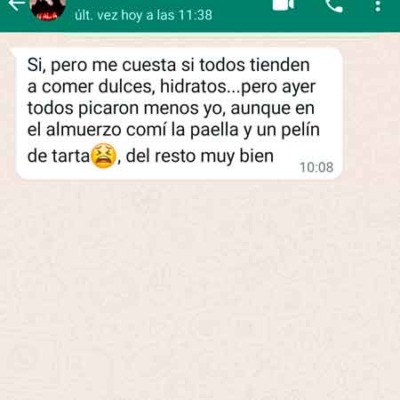 Mensaje de una clienta con una excusa: lo que comen los demás