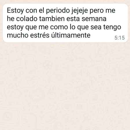 Mensaje de una clienta con una excusa: el estrés