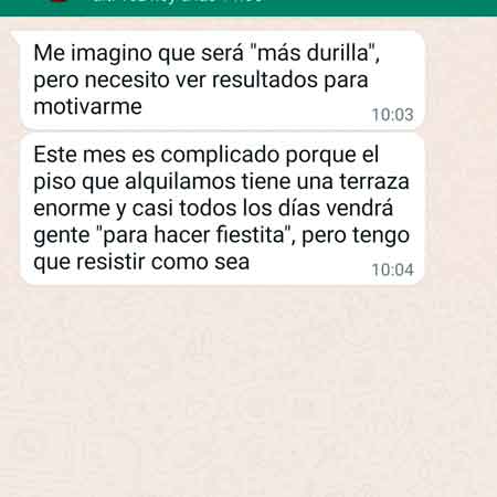 Mensaje de una clienta con una excusa: las fiestas de verano
